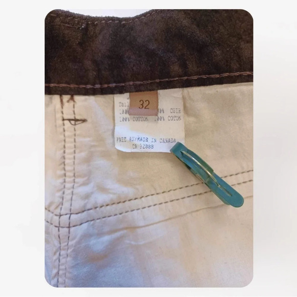 Skotts Brown Suede Lined Pants  Size 32 - Picture 4 of 12